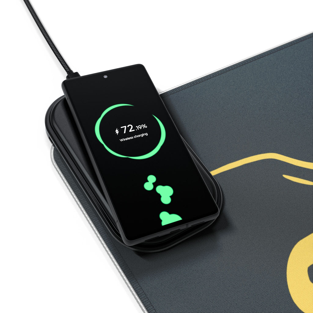 Street Triple 765 RS Cosmic Yellow — RGB Wireless Charging Desk Mat