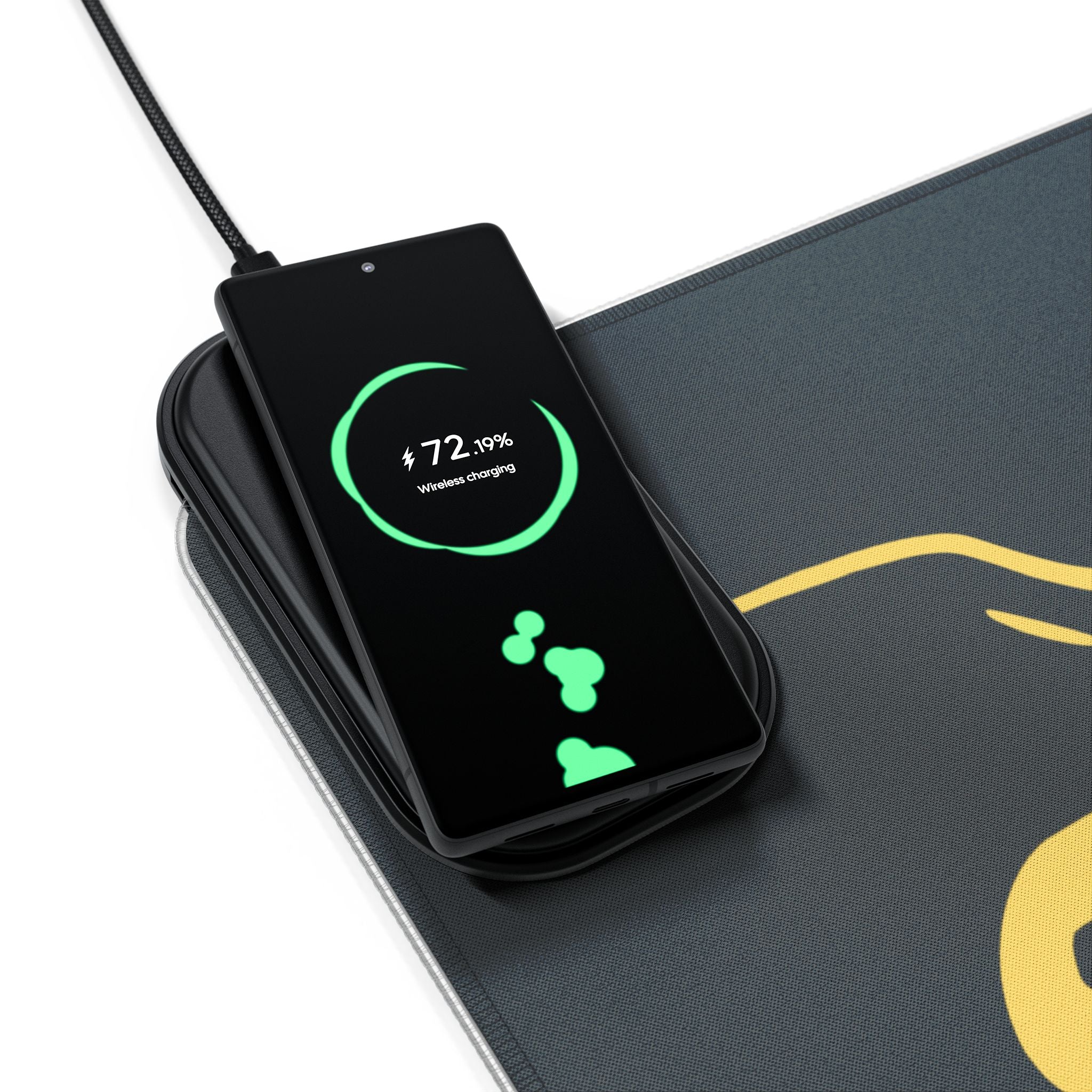 Street Triple 765 RS Cosmic Yellow — RGB Wireless Charging Desk Mat