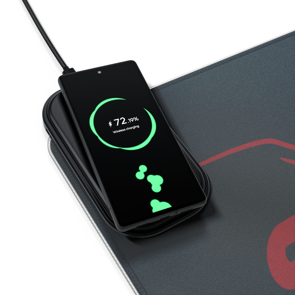Street Triple 765 RS Carnival Red — RGB Wireless Charging Desk Mat