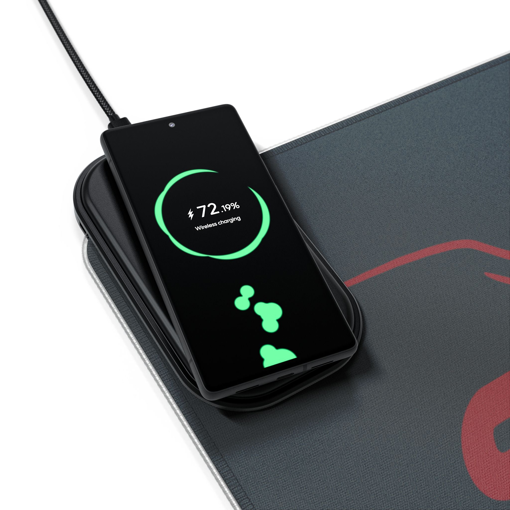 Street Triple 765 RS Carnival Red — RGB Wireless Charging Desk Mat