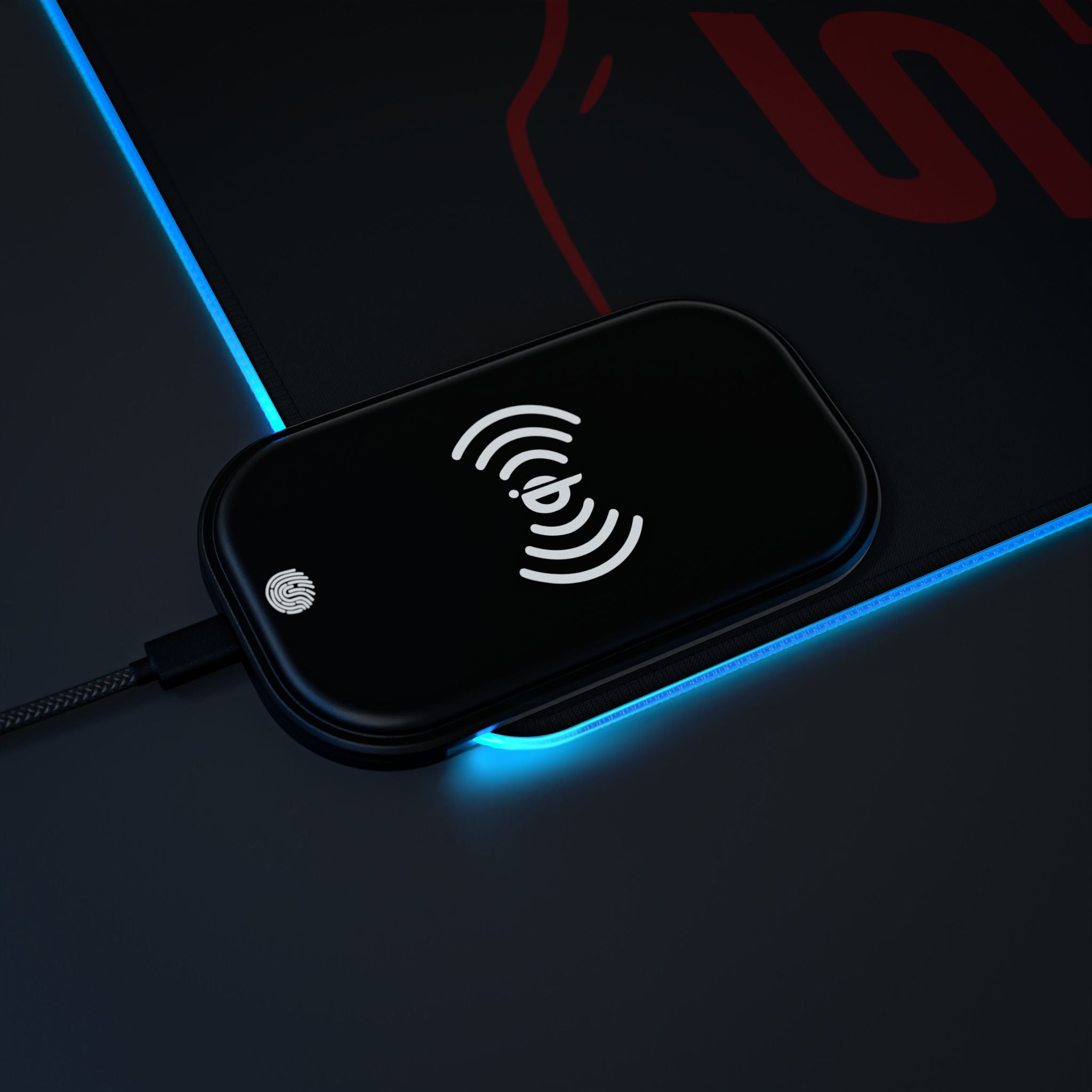 Street Triple 765 RS Carnival Red — RGB Wireless Charging Desk Mat