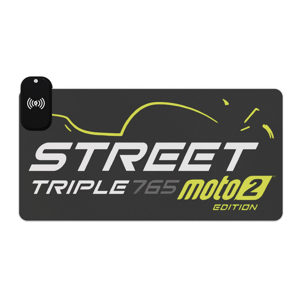 Street Triple 765 Moto2 Edition — RGB Wireless Charging Desk Mat